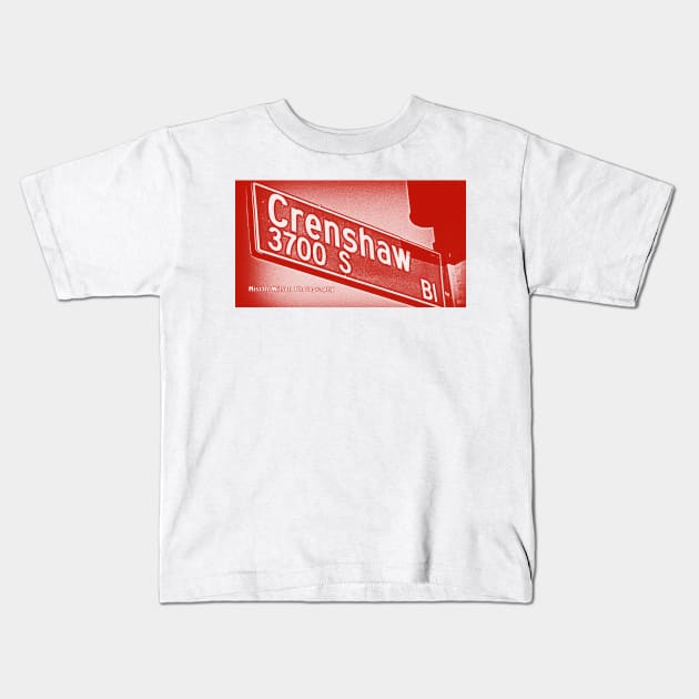 Crenshaw Boulevard (Red), Los Angeles, California by Mistah Wilson Kids T-Shirt by MistahWilson